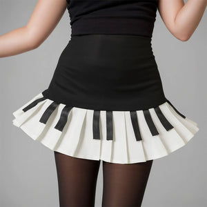 Piano Key Pleated Skirt