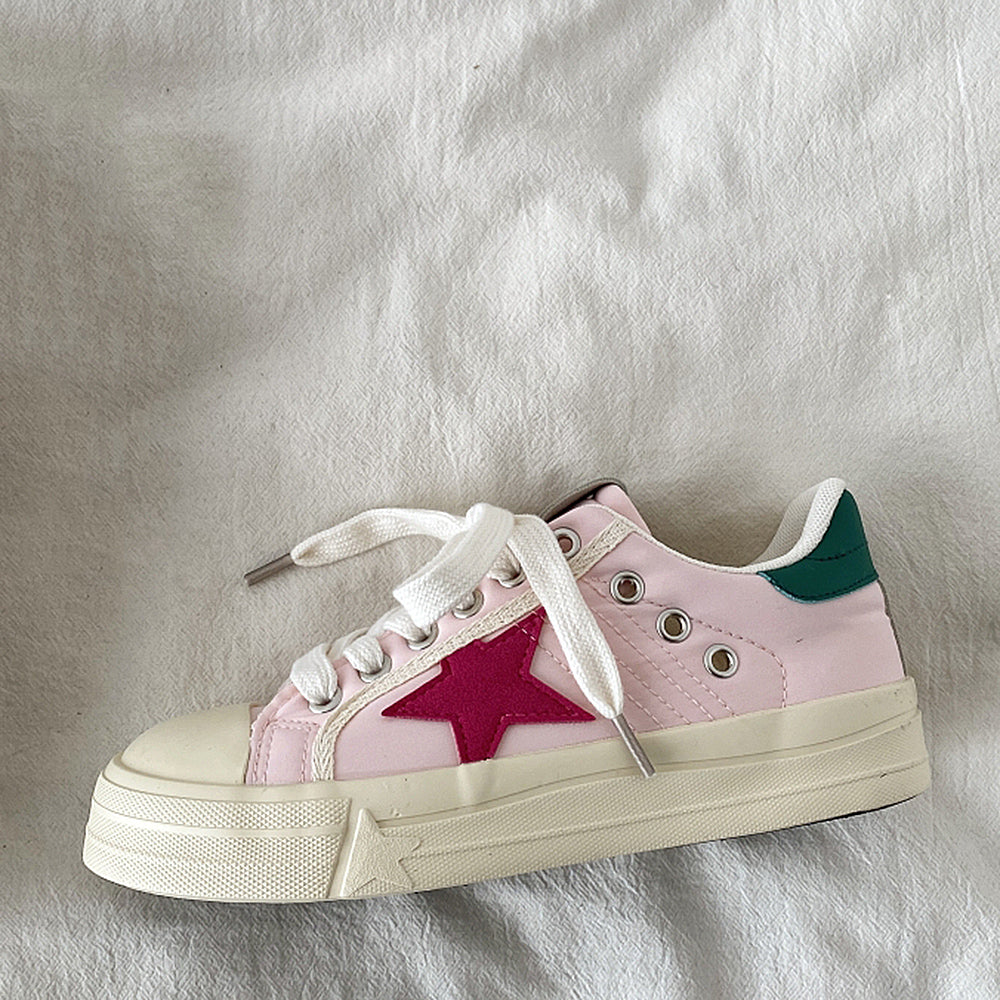 Pink & Red Star Sneakers
