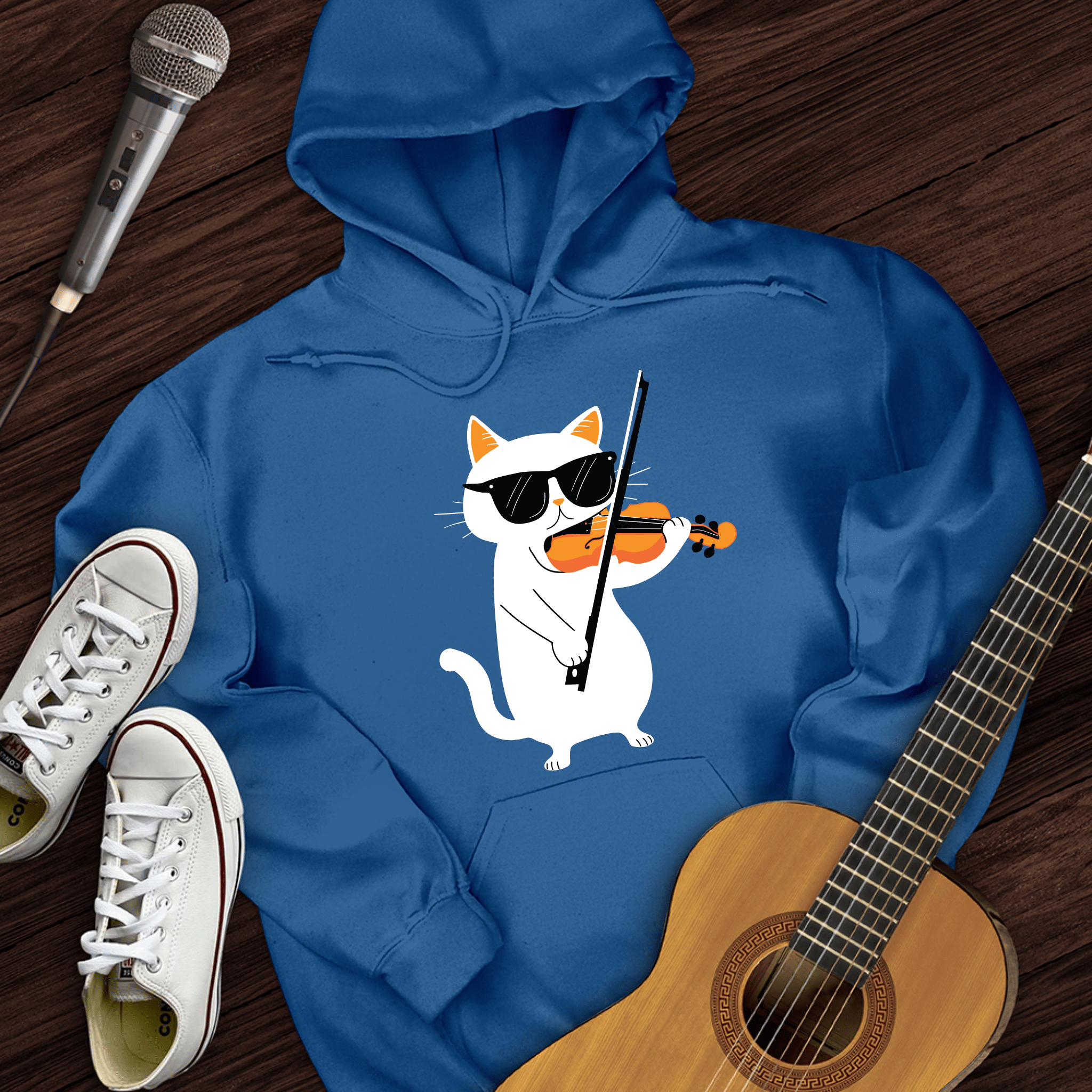 Cat Playing Violin Hoodie