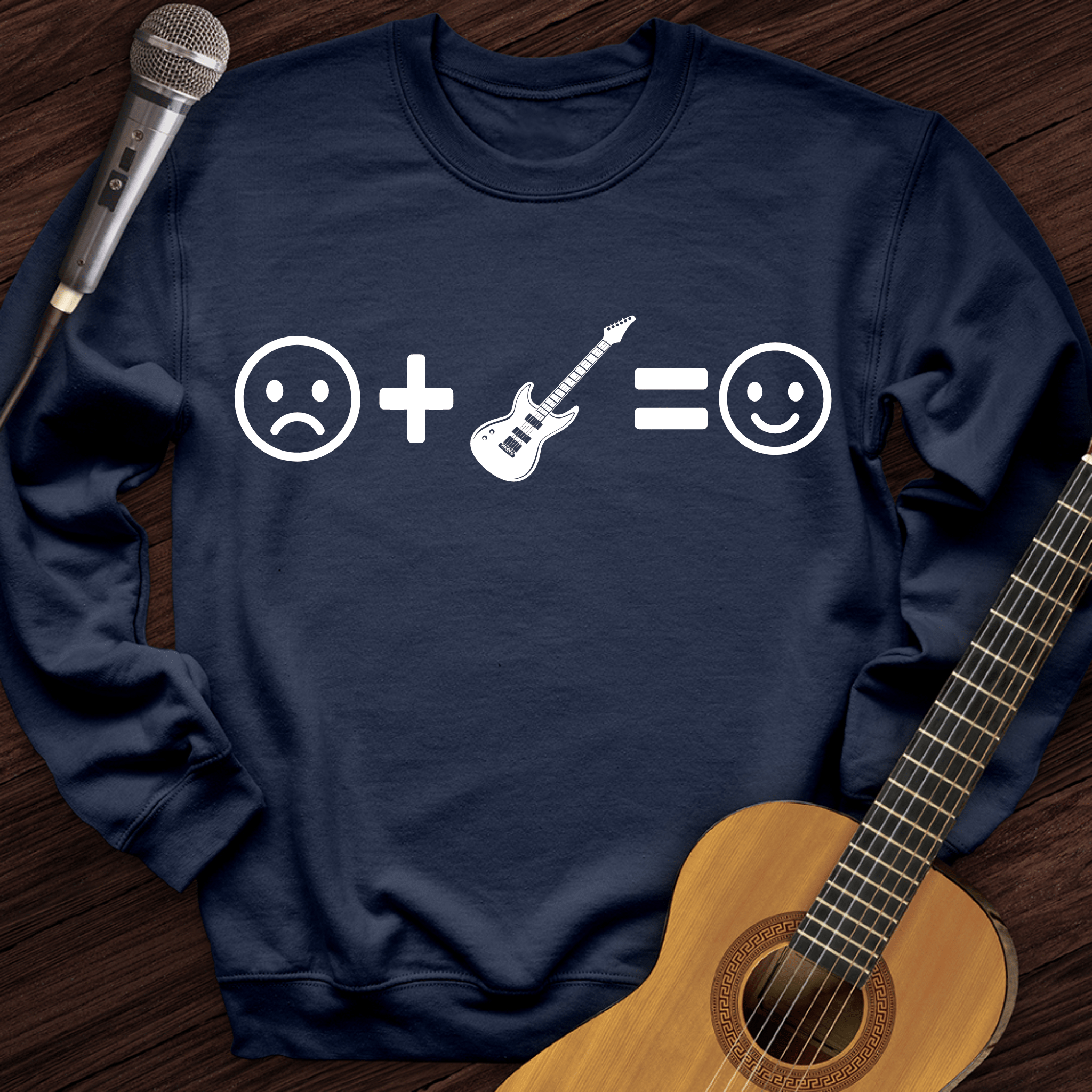 Electric Guitar Makes Me Happy Crewneck