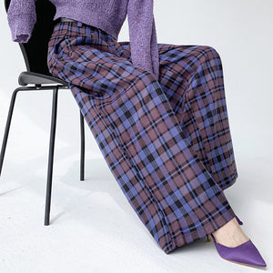 Best In Class Plaid Wide-Leg Trousers
