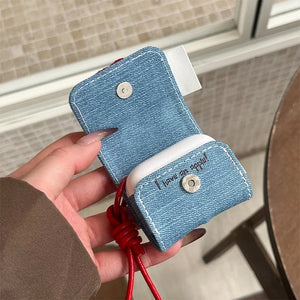 Red Apple Denim AirPods Case