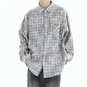 Soft Girl Plaid Button-Up Shirt