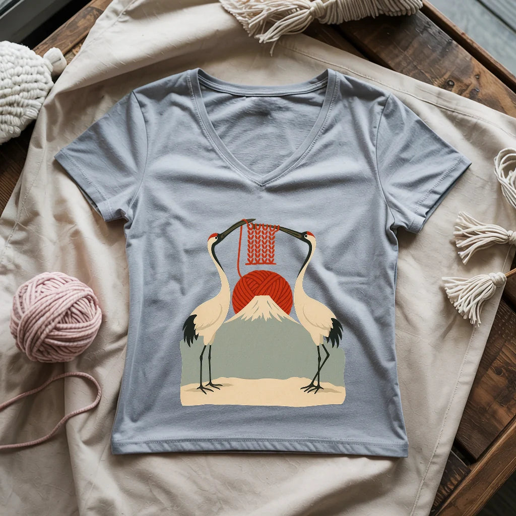 Knitting Sun Lady V-neck