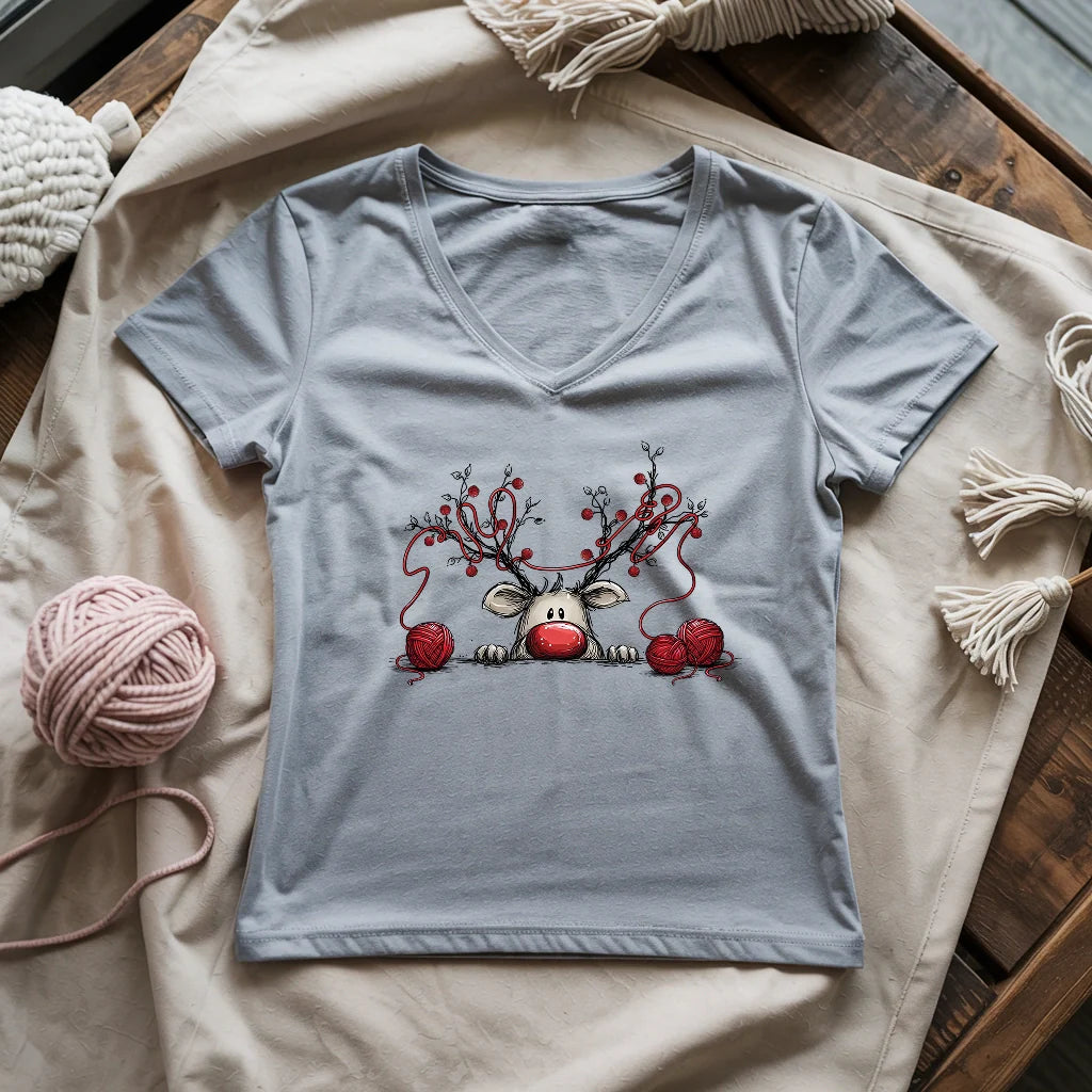 Waiting For Xmas Lady V-neck