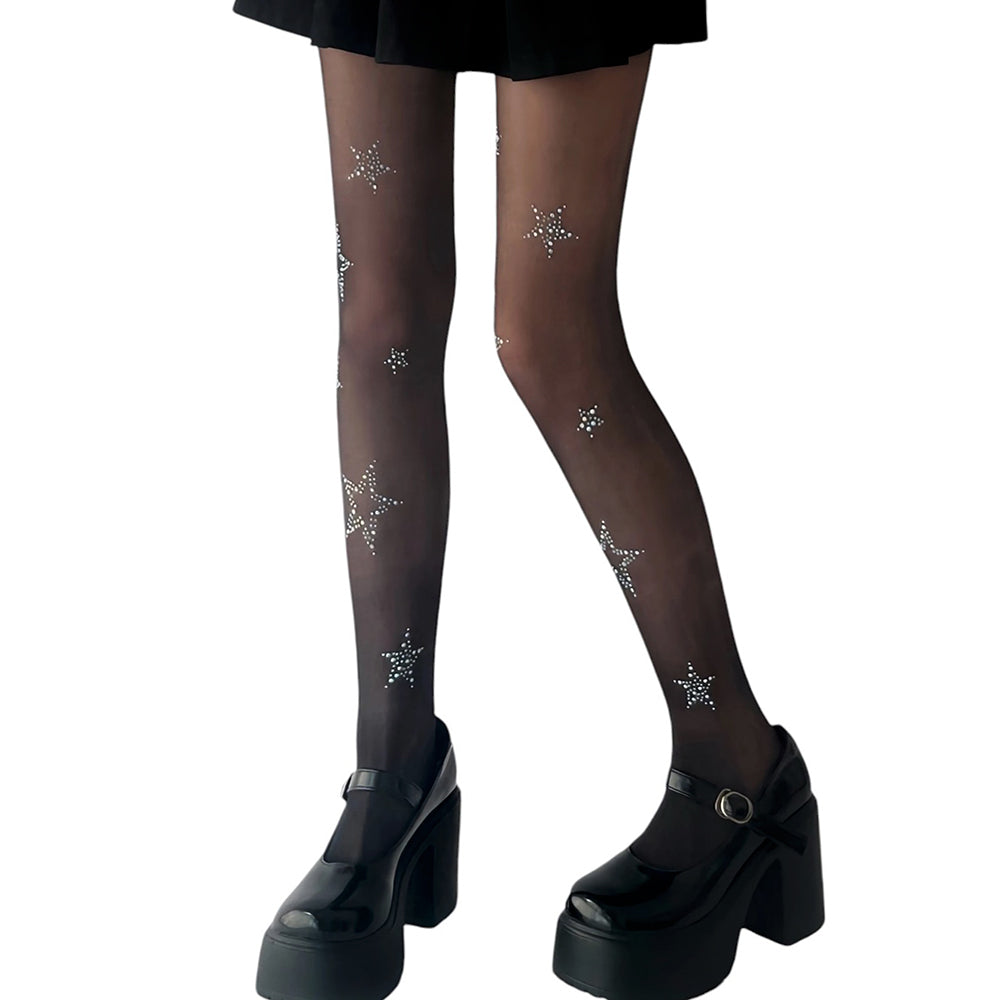Star Girl Rhinestone Tights