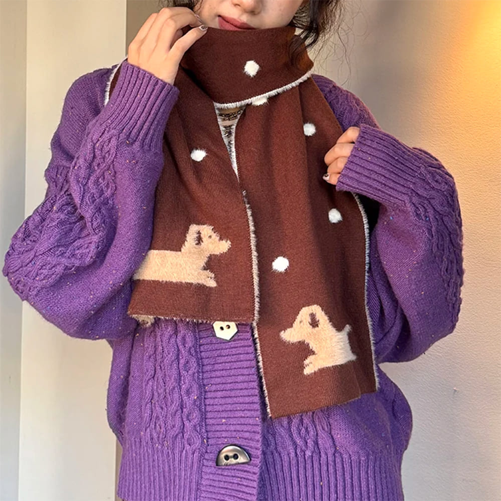 Sweet Puppy Knit Scarf
