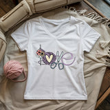 Love Crocheting Lady V-neck