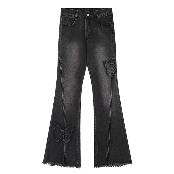 Y2K Butterfly Flare Jeans