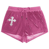 Y2K Cross Rhinestone Shorts