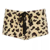 Y2K Leopard Fuzzy Mini Shorts