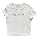 Y2K Star Print Baby Tee